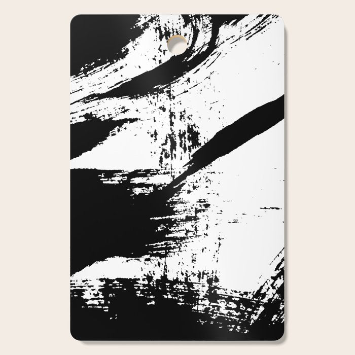 Black and White Brush Stroke Abstract Cutting Board Gallery Image 1