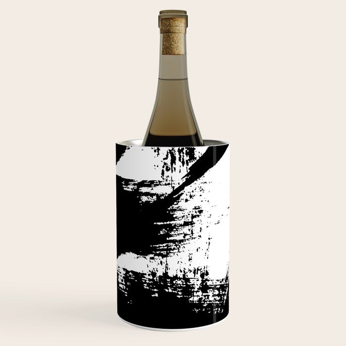 Black and White Brush Stroke Abstract Wine Chiller Gallery Image 3