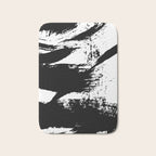 Black and White Brush Stroke Abstract Bath Mat Gallery Image 1