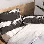 Black and White Brush Stroke Abstract Pillow Sham Gallery Image 2