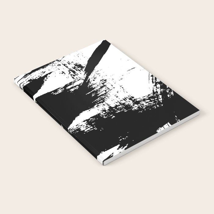 Black and White Brush Stroke Abstract Notebook Gallery Image 2