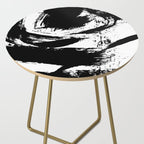 Black and White Brush Stroke Abstract Side Table Gallery Image 2