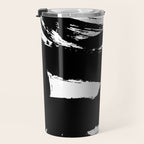 Black and White Brush Stroke Abstract Travel Mug Gallery Image 3
