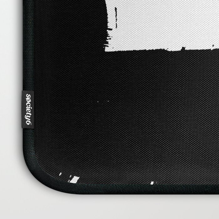 Black and White Brush Stroke Abstract Laptop Sleeve Gallery Image 3
