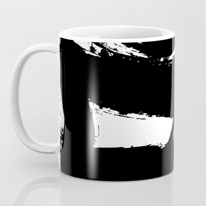 Black and White Brush Stroke Abstract Coffee Mug Gallery Image 3