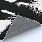 Black and White Brush Stroke Abstract Rug Gallery Image 4