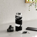 Black and White Brush Stroke Abstract Water Bottle Gallery Image 4
