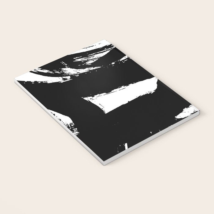 Black and White Brush Stroke Abstract Notebook Gallery Image 3