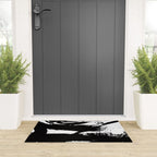 Black and White Brush Stroke Abstract Welcome Mat Gallery Image 3