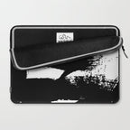 Black and White Brush Stroke Abstract Laptop Sleeve Gallery Image 2