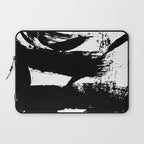 Black and White Brush Stroke Abstract Laptop Sleeve Gallery Image 1