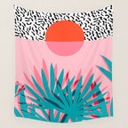 Whoa - palm sunrise southwest california palm beach sun city los angeles retro palm springs resort  Wall Tapestry Gallery Image 4