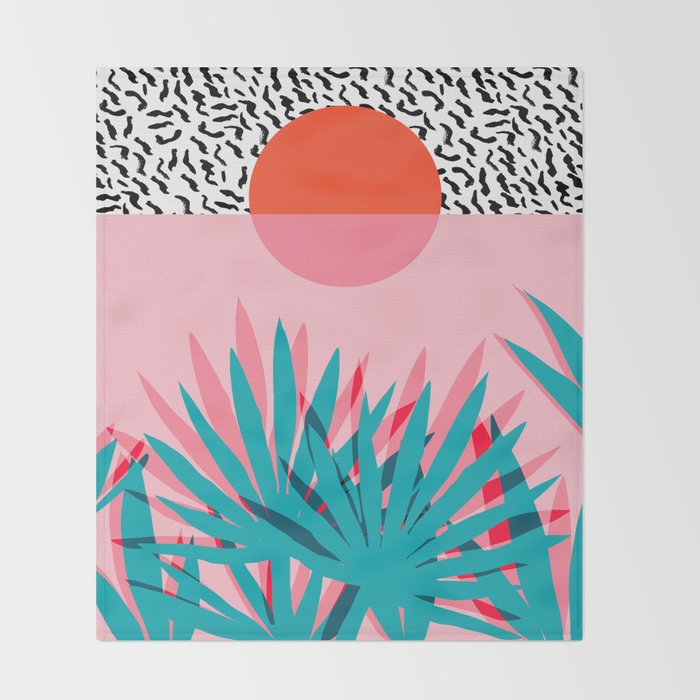 Whoa - palm sunrise southwest california palm beach sun city los angeles retro palm springs resort  Throw Blanket Gallery Image 2