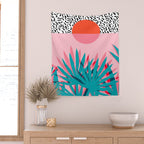 Whoa - palm sunrise southwest california palm beach sun city los angeles retro palm springs resort  Wall Tapestry Gallery Image 2