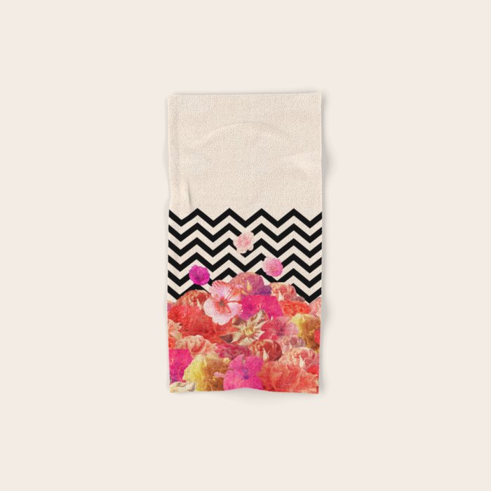 Chevron Flora II Bath Towel Gallery Image 1