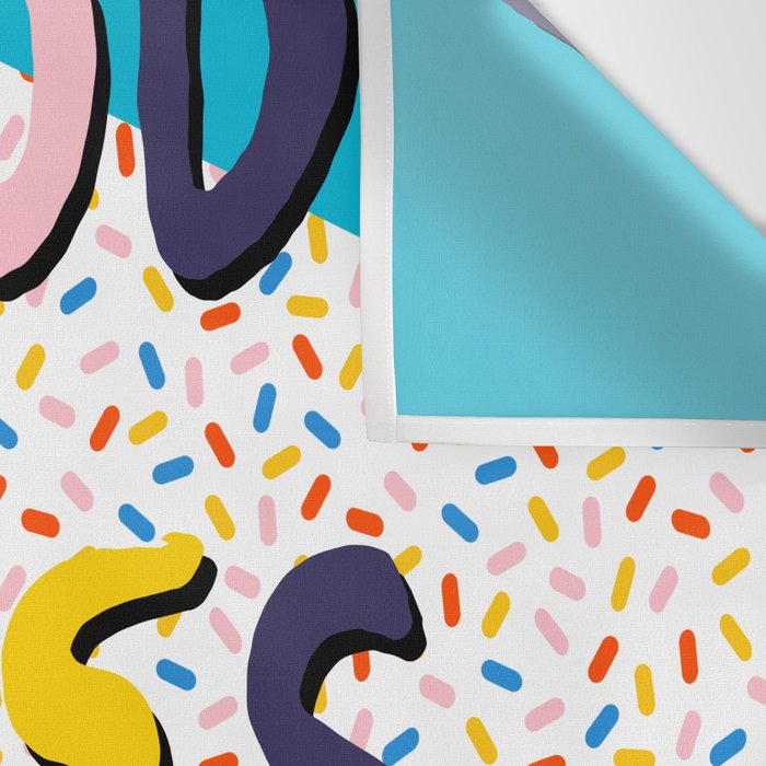 Check it - good vibes happy smiles fun modern memphis throwback art 1980's 80's 80s 1980s 1980 neon  Wall Tapestry Gallery Image 3