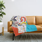 Check it - good vibes happy smiles fun modern memphis throwback art 1980's 80's 80s 1980s 1980 neon  Throw Blanket Gallery Image 1