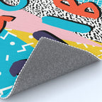 Check it - good vibes happy smiles fun modern memphis throwback art 1980's 80's 80s 1980s 1980 neon  Rug Gallery Image 4