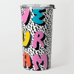 Ya Heard - 1980's throwback retro pattern memphis-style hipster bright colorful pop art minimal rad Travel Mug Gallery Image 2