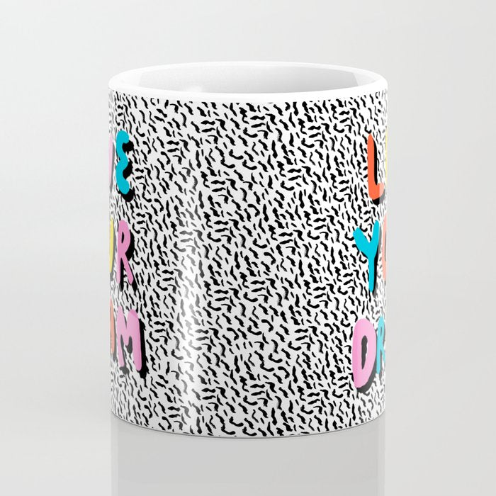 Ya Heard - 1980's throwback retro pattern memphis-style hipster bright colorful pop art minimal rad Coffee Mug Gallery Image 4