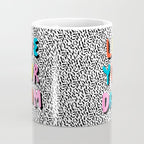 Ya Heard - 1980's throwback retro pattern memphis-style hipster bright colorful pop art minimal rad Coffee Mug Gallery Image 4