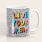 Ya Heard - 1980's throwback retro pattern memphis-style hipster bright colorful pop art minimal rad Coffee Mug Gallery Image 1