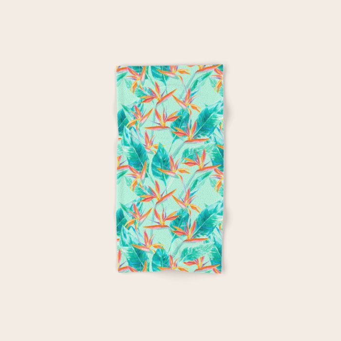 Birds Of Paradise Mint Bath Towel Gallery Image 1