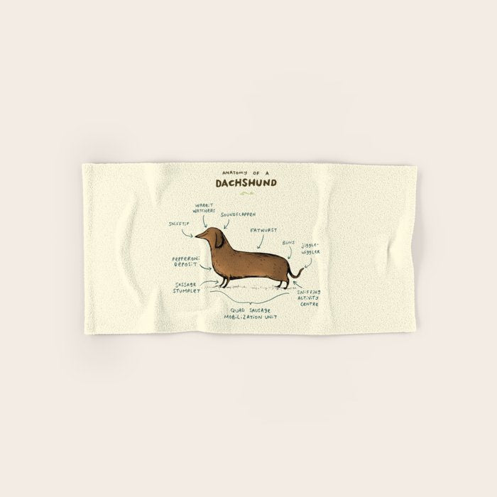 Anatomy of a Dachshund Bath Towel Gallery Image 1