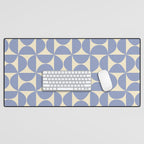 Mid Century Abstract Geometric Pattern in Blue Desk Mat Gallery Image 1