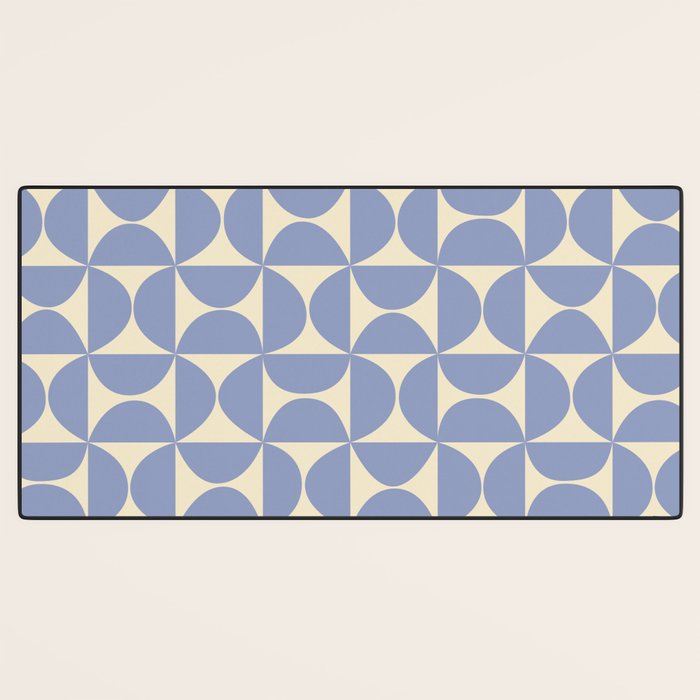 Mid Century Abstract Geometric Pattern in Blue Desk Mat Gallery Image 3