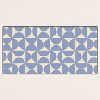 Mid Century Abstract Geometric Pattern in Blue Desk Mat Gallery Image 3