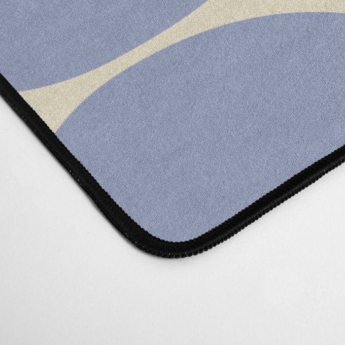 Mid Century Abstract Geometric Pattern in Blue Desk Mat Gallery Image 4