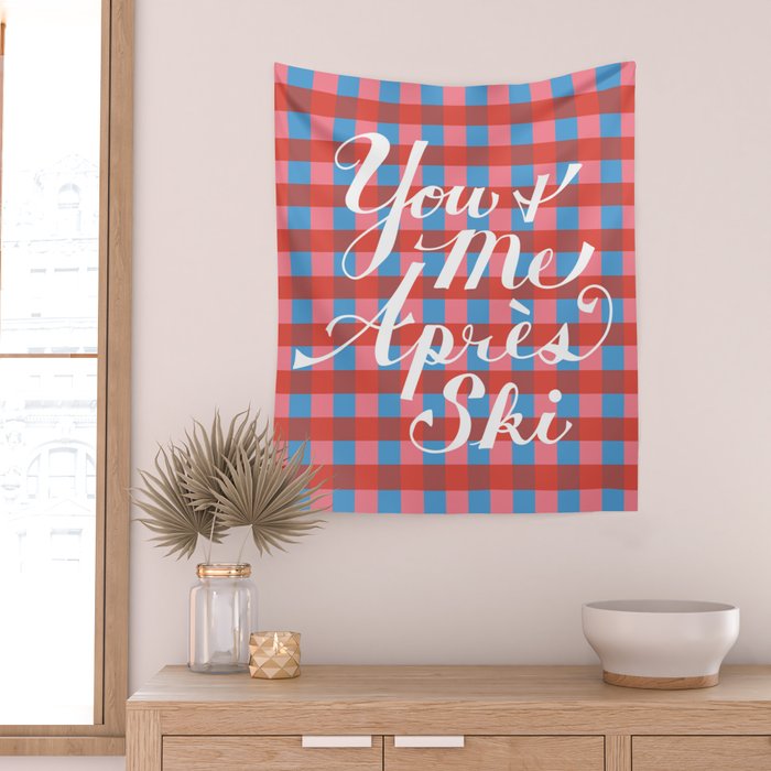 You and Me Apres Ski in Plaid Wall Tapestry Gallery Image 2