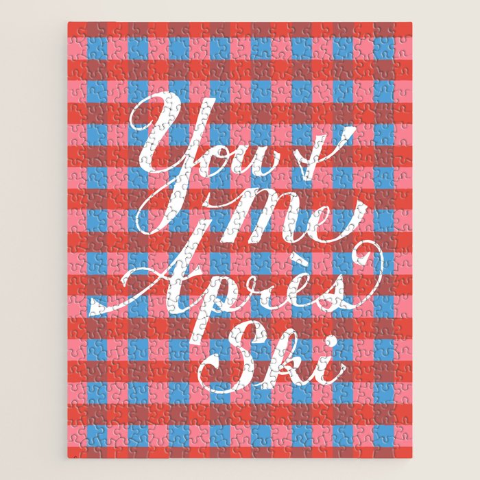You and Me Apres Ski in Plaid Jigsaw Puzzle Gallery Image 1