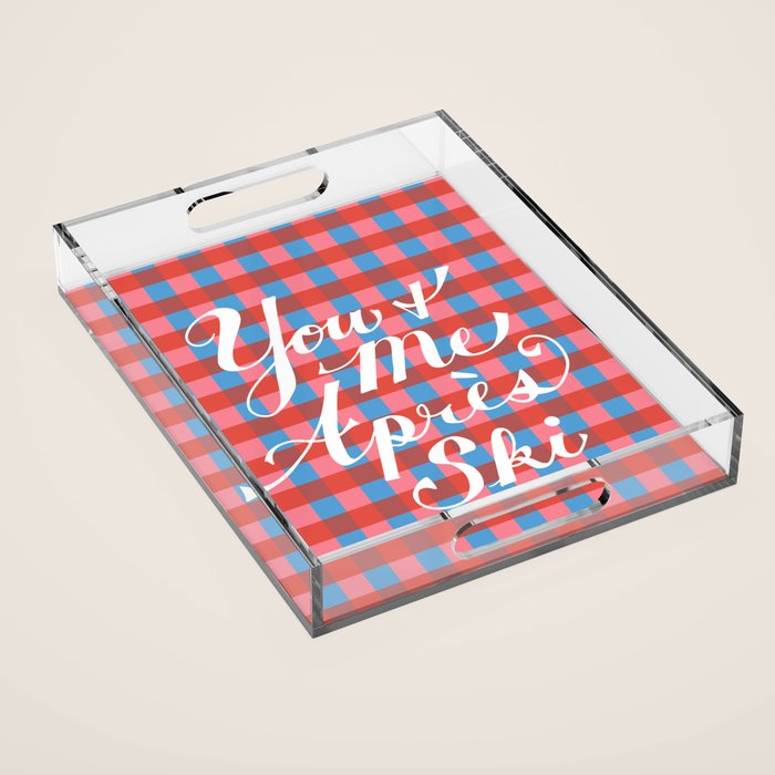 You and Me Apres Ski in Plaid Acrylic Tray Gallery Image 1