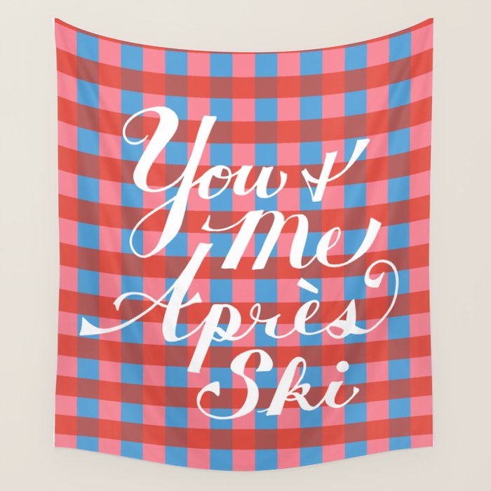 You and Me Apres Ski in Plaid Wall Tapestry Gallery Image 4