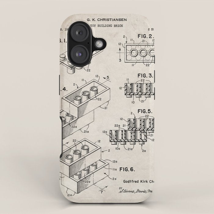 Legos Patent - Legos Brick Art - Antique iPhone Case Gallery Image 1