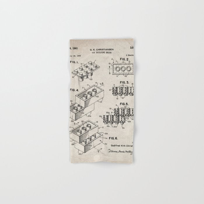 Legos Patent - Legos Brick Art - Antique Towels Gallery Image 1