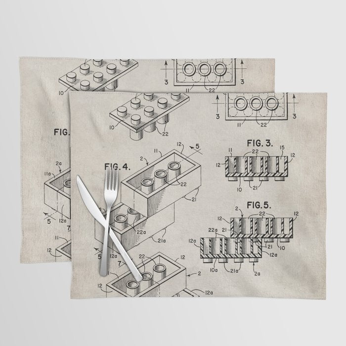 Legos Patent - Legos Brick Art - Antique Placemat Gallery Image 1