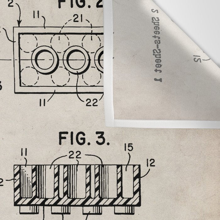Legos Patent - Legos Brick Art - Antique Wall Tapestry Gallery Image 3