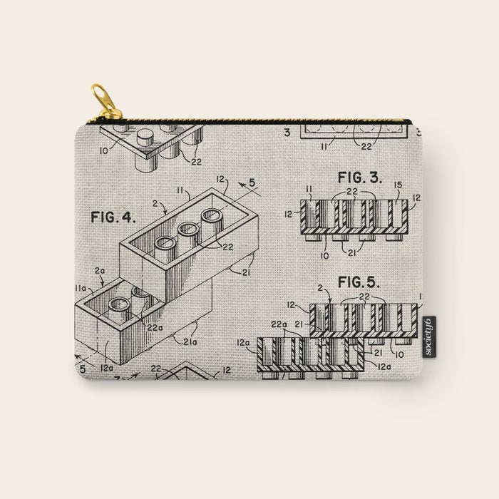 Legos Patent - Legos Brick Art - Antique Carry All Pouch Gallery Image 1