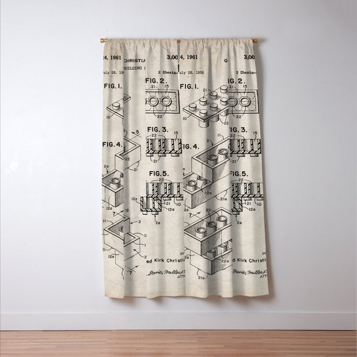Legos Patent - Legos Brick Art - Antique Window Curtain Gallery Image 3