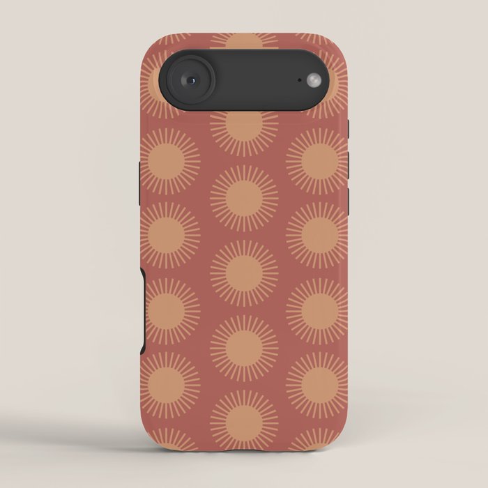 Boho Summer Sun Pattern XIV Earthy Pink and Beige iPhone Case Gallery Image 2