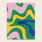 Vibrant Vivid Retro Liquid Swirl Abstract Pattern Green Pink Yellow Blue Notebook Gallery Image 4