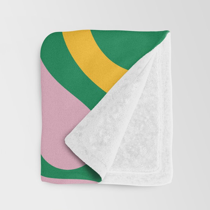 Vibrant Vivid Retro Liquid Swirl Abstract Pattern Green Pink Yellow Blue Throw Blanket Gallery Image 3