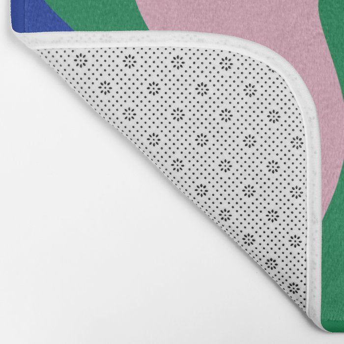 Vibrant Vivid Retro Liquid Swirl Abstract Pattern Green Pink Yellow Blue Bath Mat Gallery Image 2