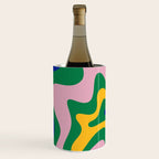 Vibrant Vivid Retro Liquid Swirl Abstract Pattern Green Pink Yellow Blue Wine Chiller Gallery Image 1