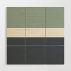 Navy Gray Blue Green and Cream Minimalist Color Block Wood Wall Art Gallery Image 1