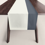Navy Gray Blue Green and Cream Minimalist Color Block Table Runner Gallery Image 1
