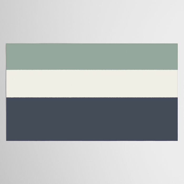 Navy Gray Blue Green and Cream Minimalist Color Block Tablecloth Gallery Image 2